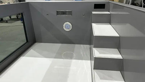 Piscina de polipropileno de 6,5 mx 2,5 m con ventana de 4 m